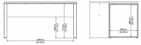 Biurko z przedłużeniem Sign 150 jackson hickory/biały mat