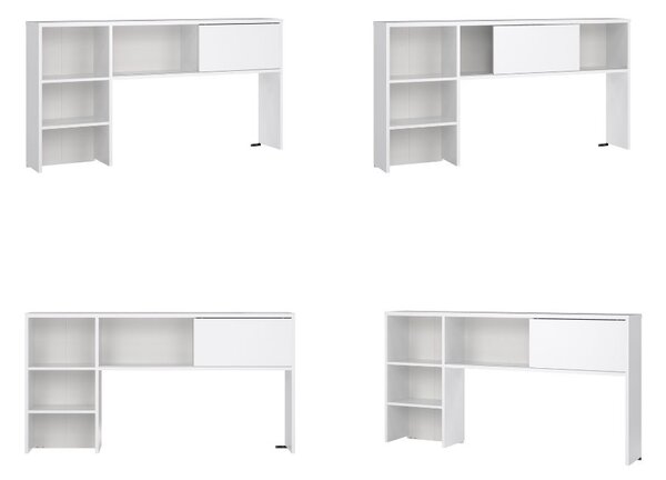 Biurko w połysku z nadstawką Function Plus 149 cm biały