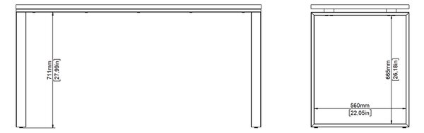 Biurko loft na płozach Sign 150 jackson hickory/szary mat