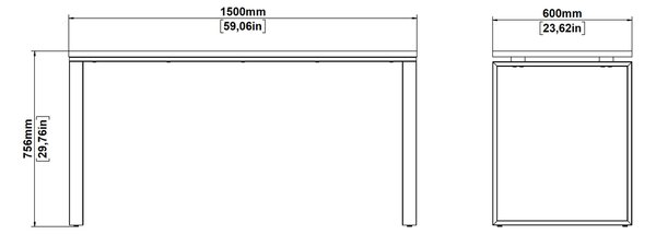 Biurko loft na płozach Sign 150 jackson hickory/szary mat