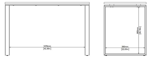 Biurko loft na płozach Sign 120 jackson hickory/biały mat