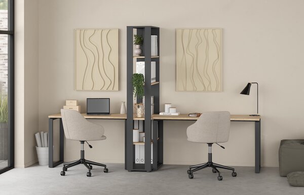 Biurko loft na płozach Sign 120 jackson hickory/szary mat