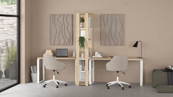Biurko loft na płozach Sign 120 jackson hickory/biały mat