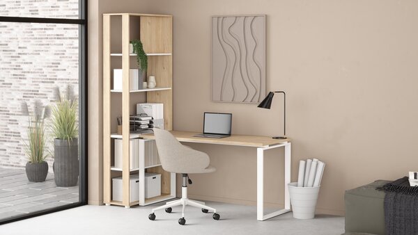 Biurko loft na płozach Sign 150 jackson hickory/biały mat