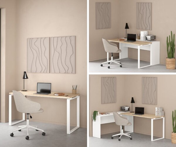 Biurko loft na płozach Sign 150 jackson hickory/biały mat