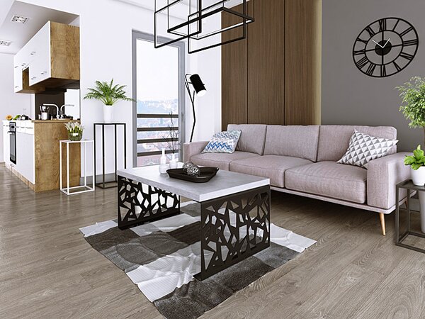 Nowoczesny stolik kawowy czarny + beton B1-L35