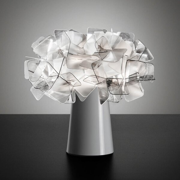Lampa Stołowa Slamp, Clizia, ściemnialny, szary, salon, tworzywo sztuczne, design