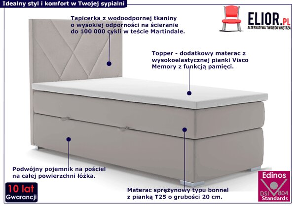 Pojedyncze łóżko hotelowe 90x200 H5-L43