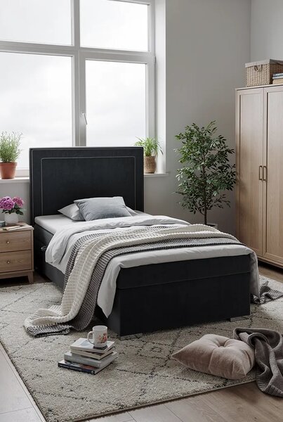 Pojedyncze łóżko boxspring 90x200 32 kolory G1-K17