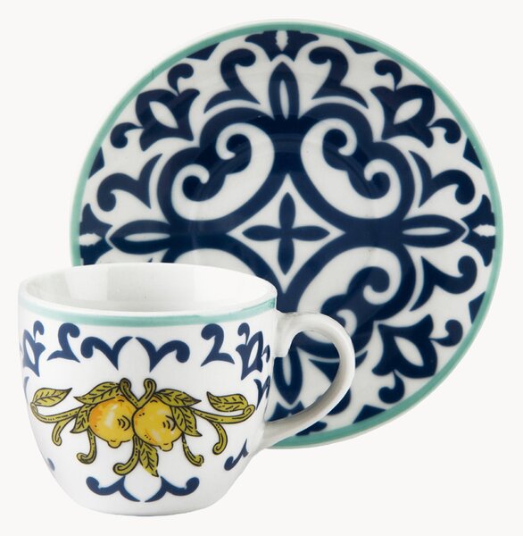 Komplet filiżanek ze spodkami z porcelany Amalfi, 12 elem