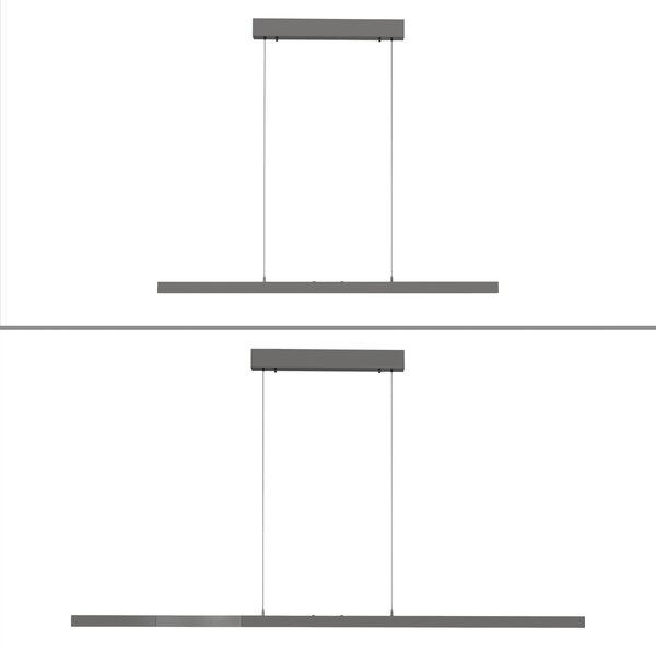 Paul Neuhaus Lampa wisząca Adriana Comfort Lift, możliwość ściemniania, aluminiowy / szary / cynkowy, salon / jadalnia, aluminium, nowoczesny