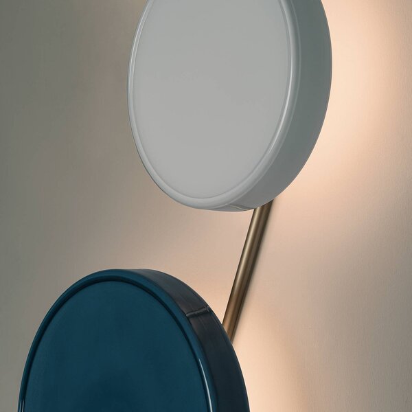 MARSET Kinkiet designerski Caramel, możliwość ściemniania, biały / opal, salon / jadalnia, szkło, design