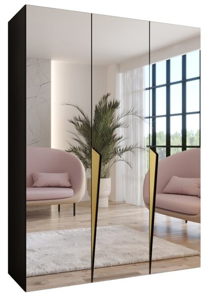 Szafa uchylna otwierana Piano 1 150 wys. 202 cm czarny + u. zÅoty