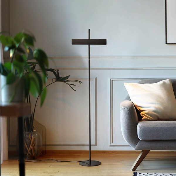 Lucande Lampa stojąca Nysira, czarny, salon / jadalnia, metal, nowoczesny