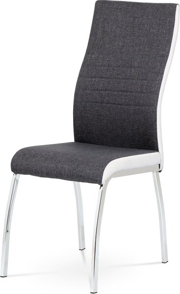 Krzeso do jadalni Autronic DCL-433 GREY2 - szara tkanina + biaa skóra ekologiczna