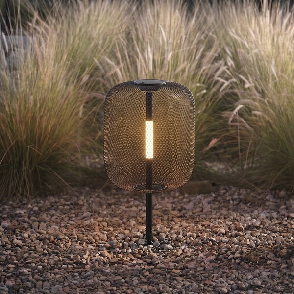 Lampa ogrodowa LED z panelem słonecznym Lucande Faylen, czarna, IP65 Faylen Lucande, możliwość ściemniania, czarny, metal, design