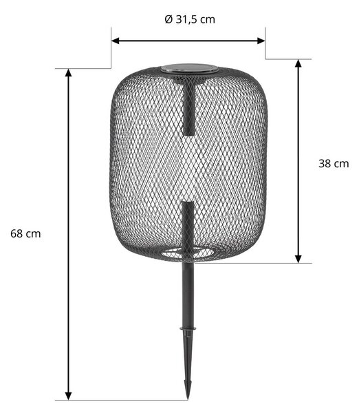Lampa ogrodowa LED z panelem słonecznym Lucande Faylen, czarna, IP65 Faylen Lucande, możliwość ściemniania, czarny, metal, design