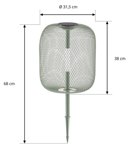 Lampa ogrodowa LED z panelem słonecznym Lucande Faylen, kolor szałwiowy, IP65 Faylen Lucande, możliwość ściemniania, zielony, metal, design