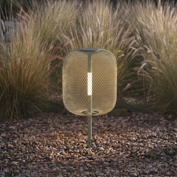 Lampa ogrodowa LED z panelem słonecznym Lucande Faylen, kolor szałwiowy, IP65 Faylen Lucande, możliwość ściemniania, zielony, metal, design