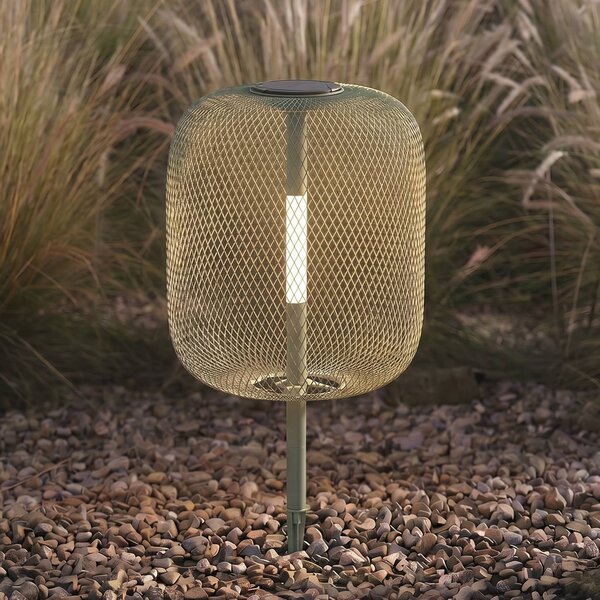 Lampa ogrodowa LED z panelem słonecznym Lucande Faylen, kolor szałwiowy, IP65 Faylen Lucande, możliwość ściemniania, zielony, metal, design