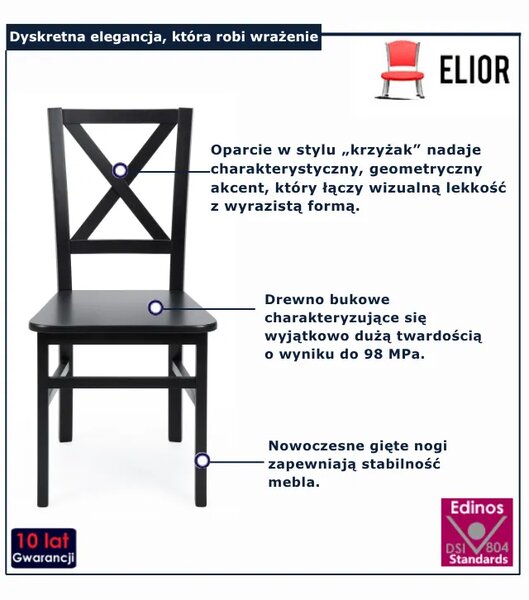 Czarne drewniane krzesło do stołu G7-C50