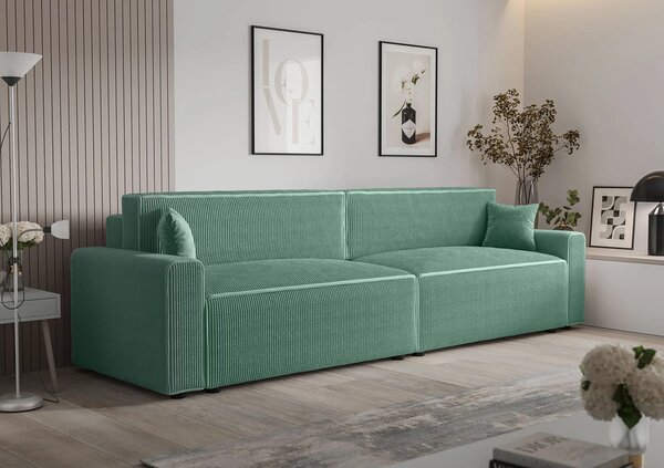 Miętowa sofa rozkładana z pojemnikiem Z4-G84