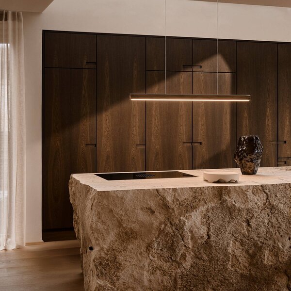 DFTP by Nordlux Lampa wisząca Akeno, możliwość ściemniania, ciemne drewno, salon / jadalnia, drewno, nowoczesny