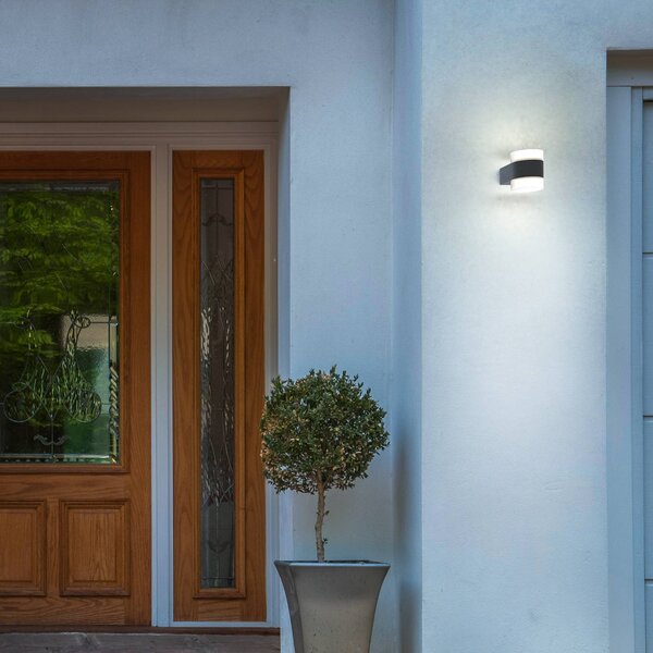 OSRAM Kinkiet zewnętrzny LED ENDURA STYLE PUCK, aluminiowy / szary / cynkowy, aluminium, nowoczesny