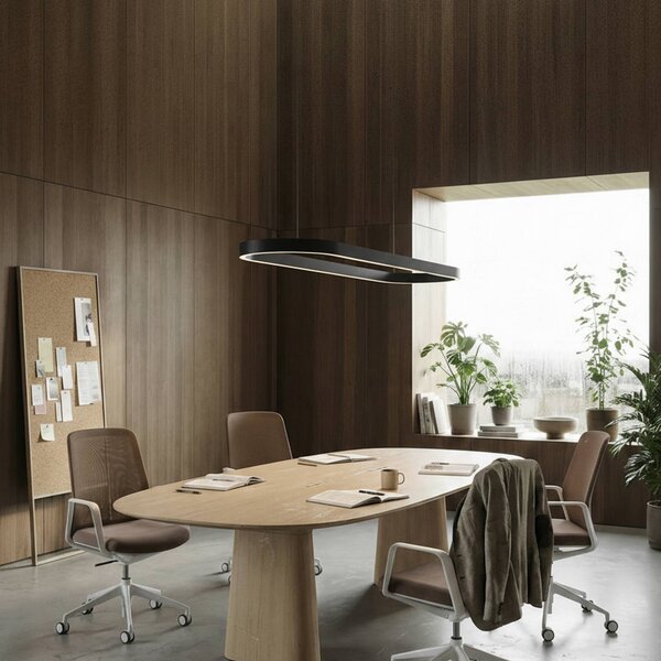 Inteligentna lampa wisząca Melinay Lucande, możliwość ściemniania, czarny, salon / jadalnia, aluminium, nowoczesny