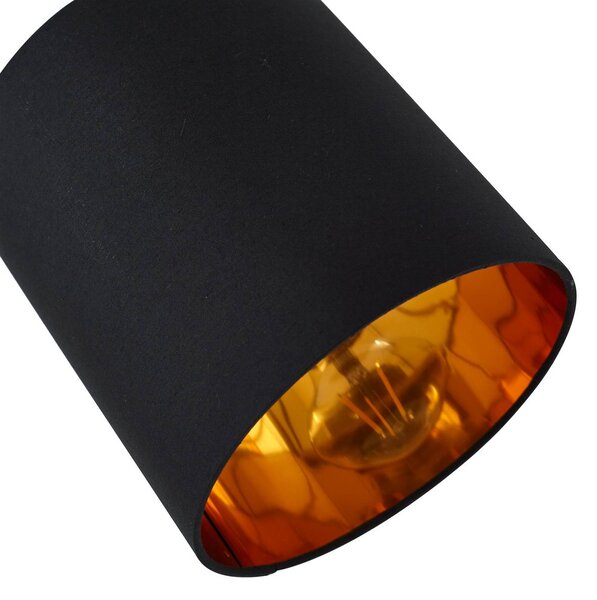 Lampa stojąca Lindby Nanika, czarny/złoty, 202 cm, E27, 3-punktowa. Nanika, czarny, salon / jadalnia, metal, nowoczesny