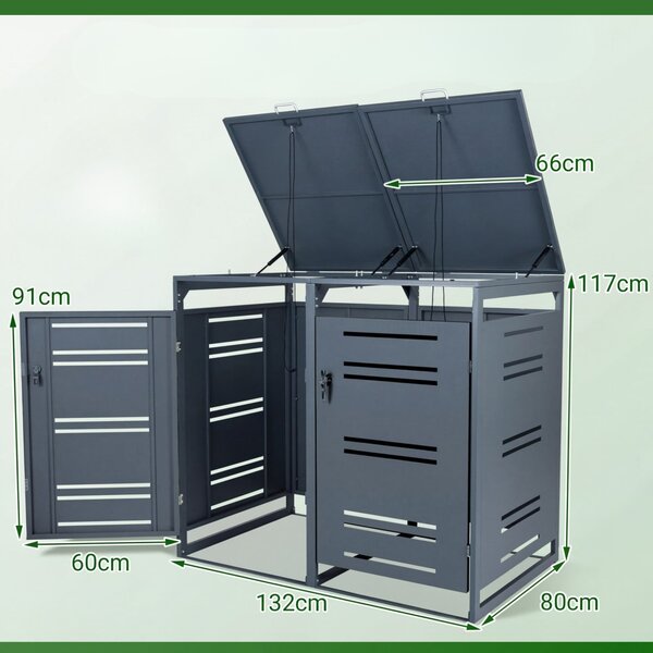 Metalowa wiata śmietnikowa 2 x 120L