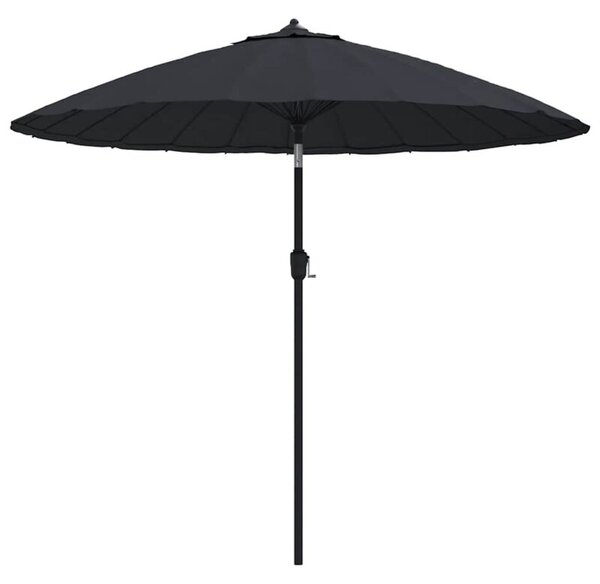 Parasol ogrodowy na słupku aluminiowym, 270 cm, czarny