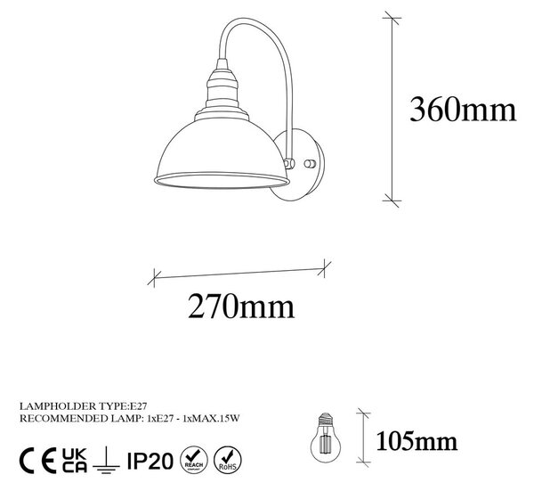 Kinkiet w kolorze mosiądzu ø 21 cm Varzan – Opviq lights