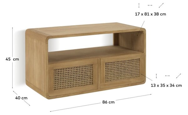 Szafka pod umywalkę z drewna tekowego Kave Home Sabiela