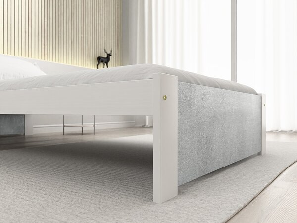 Łóżko IKAROS 90 x 200 cm, beton/biały Stelaż: Bez stelaża, Materac: Materac Sommera 18 cm