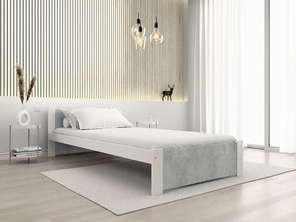 Łóżko IKAROS 90 x 200 cm, beton/biały Stelaż: Bez stelaża, Materac: Materac Sommera 18 cm