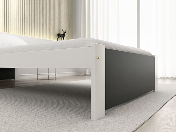 Łóżko IKAROS 90 x 200 cm, antracyt/biały Stelaż: Ze stelażem listwowym rolowanym, Materac: Bez materaca