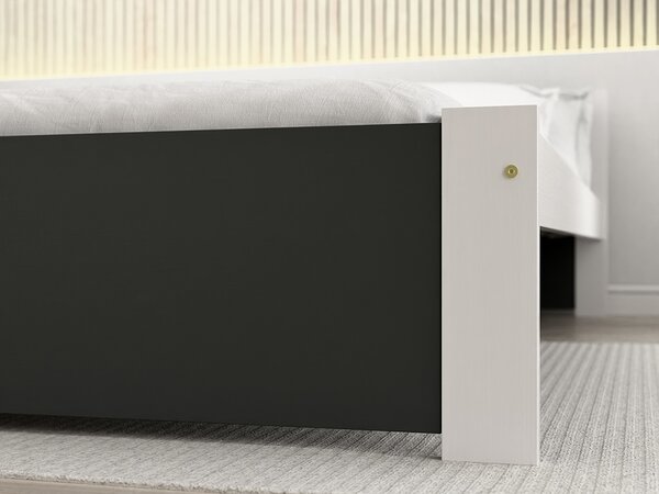 Łóżko IKAROS 90 x 200 cm, antracyt/biały Stelaż: Ze stelażem listwowym rolowanym, Materac: Bez materaca