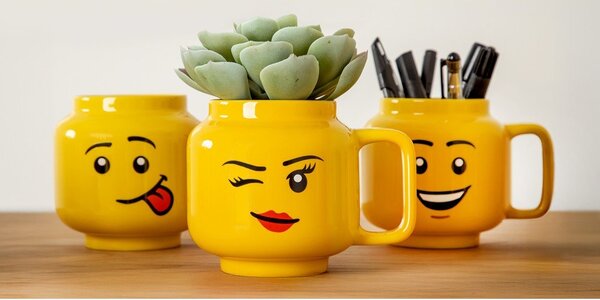 Żółty ceramiczny kubek dla dzieci 255 ml Head – LEGO®