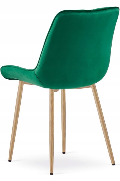 Zielone aksamitowe krzesło BERA
