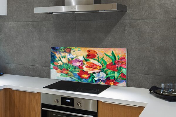 Szklany Panel Polne Kwiaty