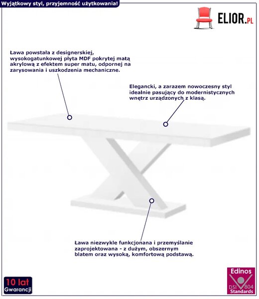 Praktyczna ława biało - szara N4-N65