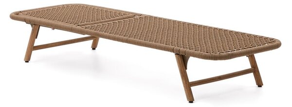 Brązowy drewniano-metalowy leżak ogrodowy Dandara – Kave Home