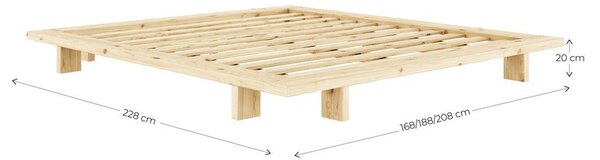 Szałwiowe łóżko dwuosobowe z litego drewna sosnowego bez zagłówka ze stelażem 140x200 cm Japan – Karup Design