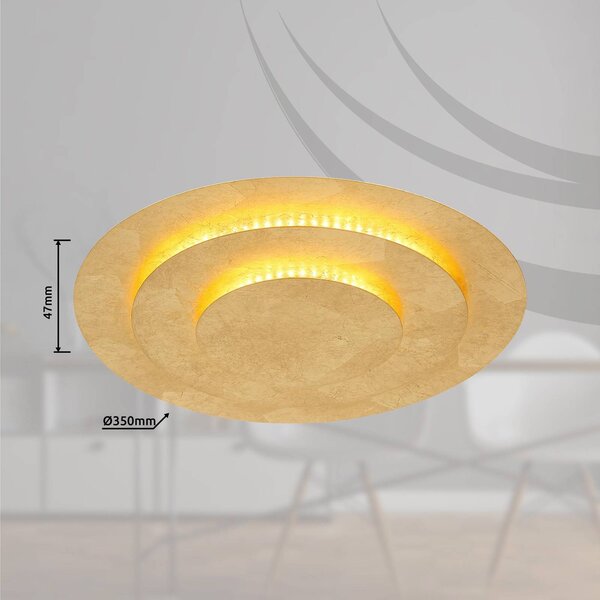 Globo Lampa sufitowa LED Heda, mosiężny / złoty, salon / jadalnia, metal, nowoczesny