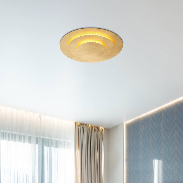 Globo Lampa sufitowa LED Heda, mosiężny / złoty, salon / jadalnia, metal, nowoczesny