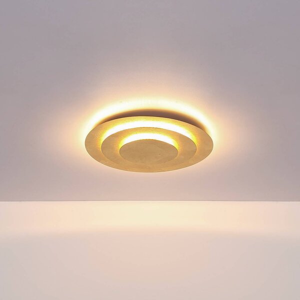 Globo Lampa sufitowa LED Heda, mosiężny / złoty, salon / jadalnia, metal, nowoczesny