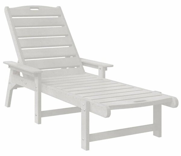 Leżak biały 195,5 x 53 x 98,5 cm hdpe