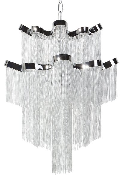 Nowoczesny żyrandol srebrny lampa wisząca aluminium glam Mucone Beliani