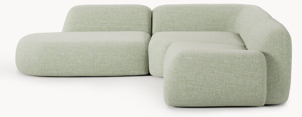 Narożna sofa modułowa Bouclé z szezlongiem Wolke (4-osobowa)